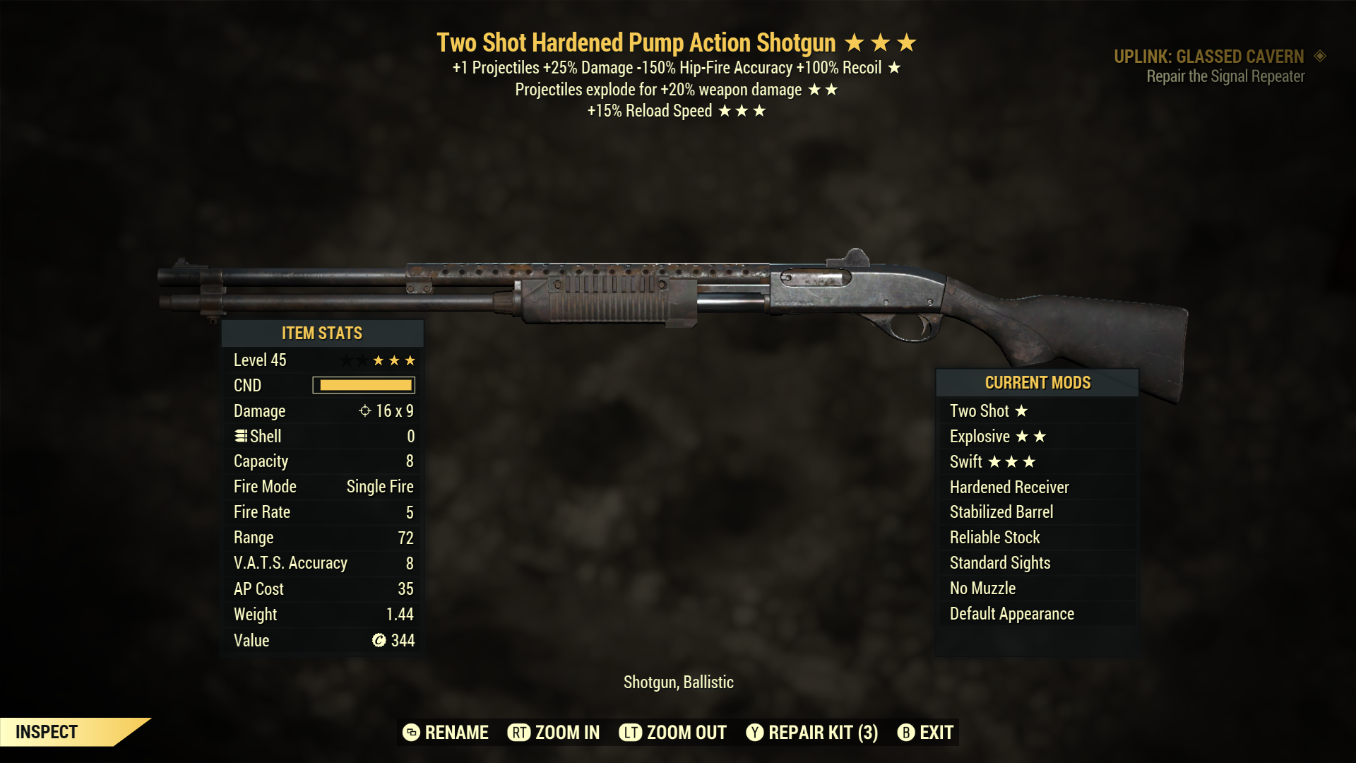 Two Shot【Explosive + Swift】Pump Action Shotgun